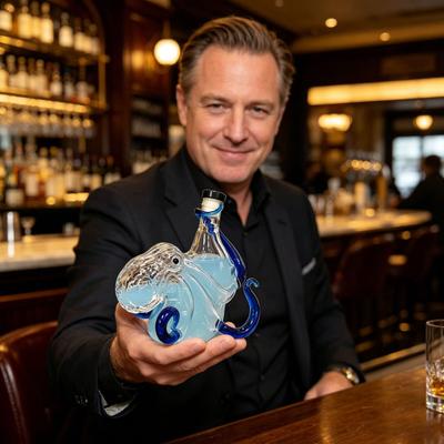 Botella de Licor de Vidrio con Forma de Pulpo 3D, Decantador de Whiskey de Vidrio de Borosilicato de 350 ml, Botella Decorativa Antiderrames para Servir Bebidas Espirituosas, Whiskey, Vino, Exhibición