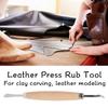 2pcs Double Head Leather Carving Tools Wooden Handle Leather Press Rub Tool  For Polymer Clay