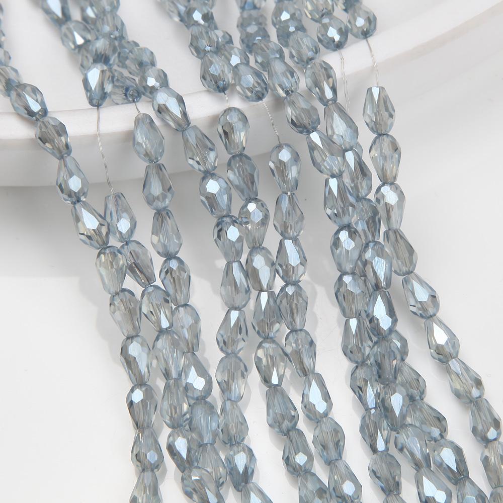 1 Strang 8x12mm Abstandshalter Wassertropfen Perlen AB Glanz Glas Kristall Perlen Armbänder für Damen Zubehör Perlen für Schmuckherstellung