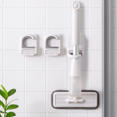 3Pcs Plastic Broom Holder Wall Mounted Space Saving Mop Hanger Self-adhesive Waterproof Broom Brush Organizer Garage