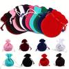 Gourd-Shaped Velvet Gifts Bags Colorful Drawstring Jewelry Bags Storage Pouches For Wedding Christmas Party Gifts Packaging Bags