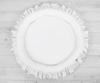 Set: hanging cotton canopy for a children's room and a nest with a ruffle - white