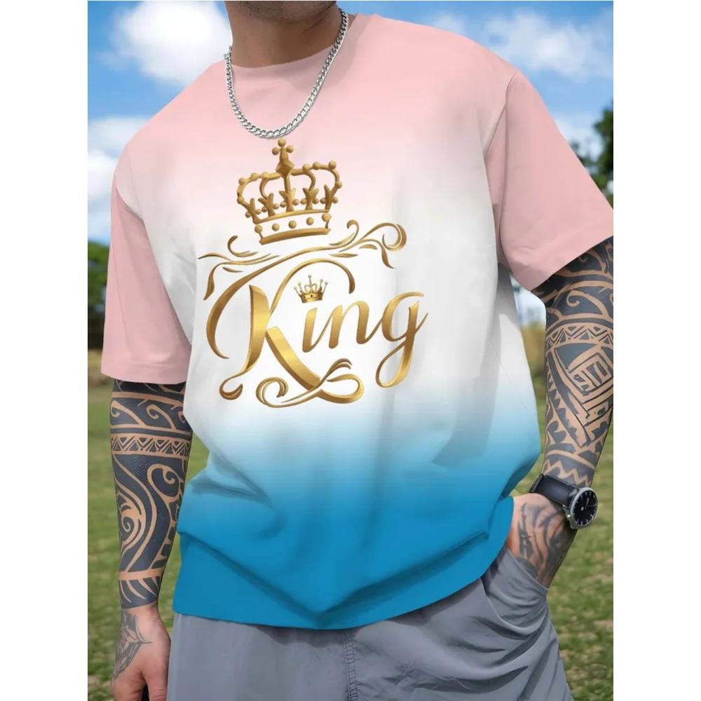 Summer Man T-shirt Creative 3D Printed Short Sleeved T-shirt Fashionable Comfortable Soft Breathable Large Loose T-shirt