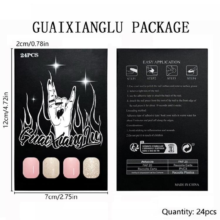 Pack of 24 Press On Nail Pink Color Flash Glitters Artificial Nail Comfort Fit for Long Term Use Fashion Accessory