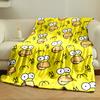 Cartoon Faces with Wide Eyes On a Yellow Background, Including "MC" Text. for All Seasons Blanket Lunch Break Throw Gift