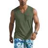 Men's Athletic Casual Sleeveless Tank Top with Wide Shoulder Straps and Chest Pocket Lightweight Summer Shirt for Outdoor Activities