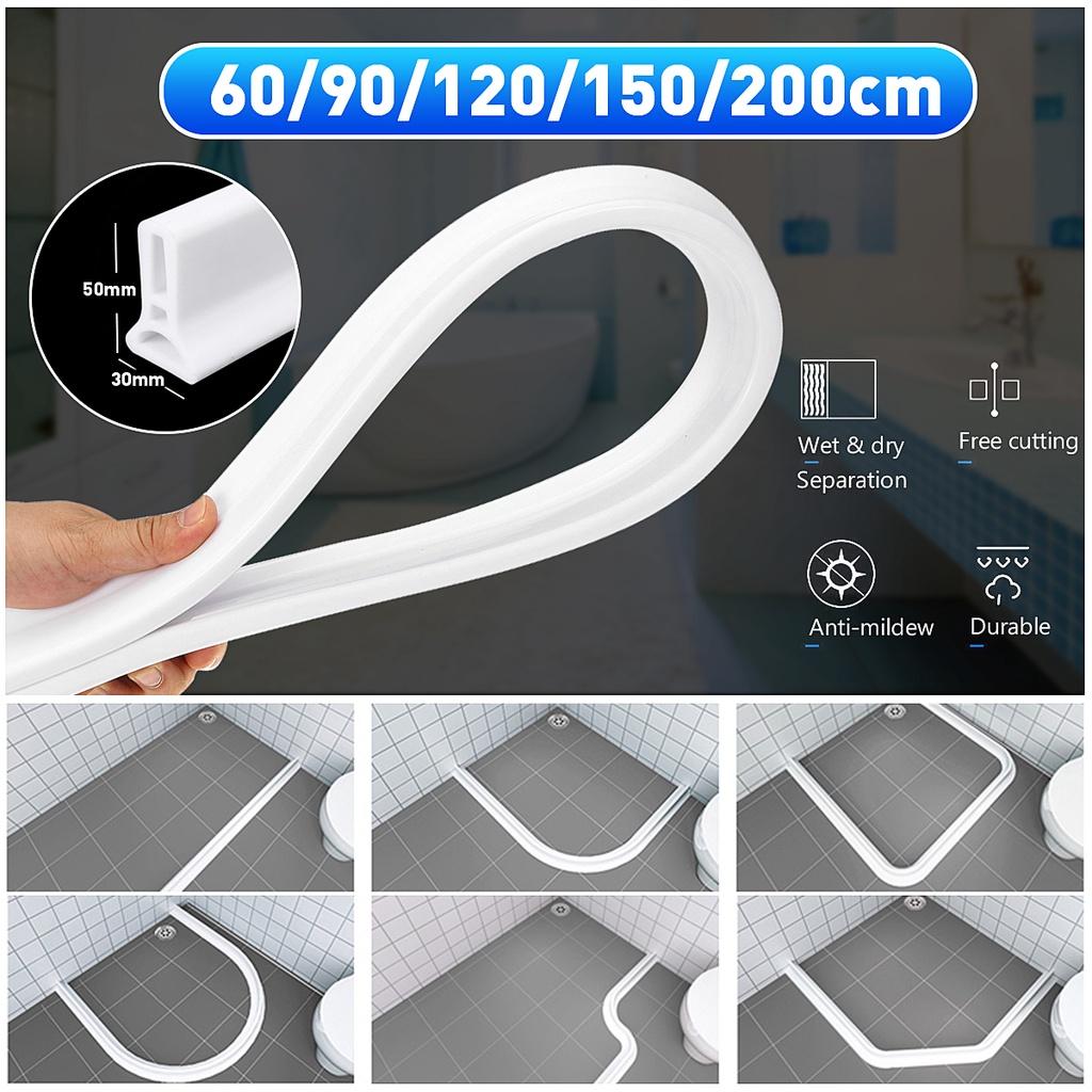 5 Size Rubber Silicon Water Blocker Non-slip Dry White Water Stopper Bathroom Flood Shower Barrier