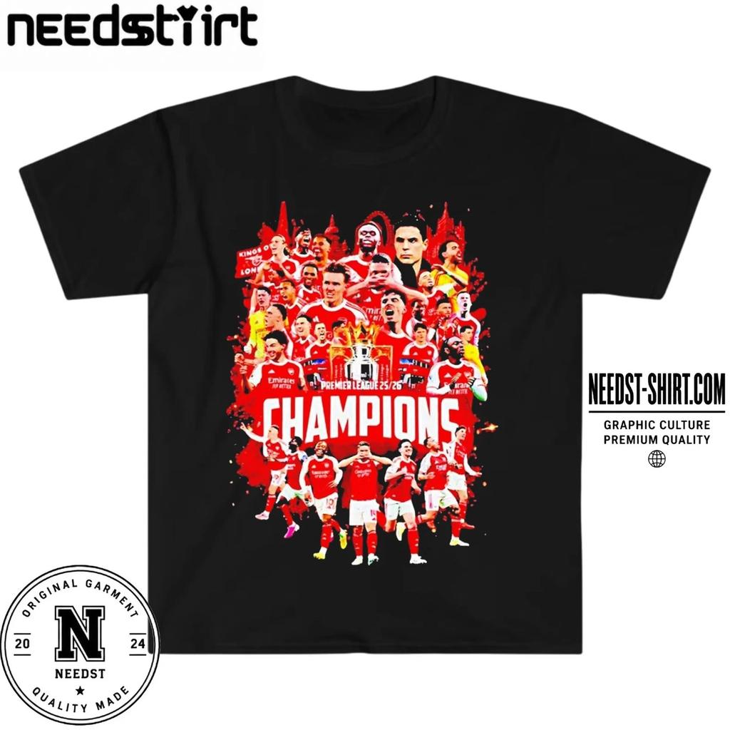 Premier League Champions 25 26 Gunners Trophy Graphic Shirt