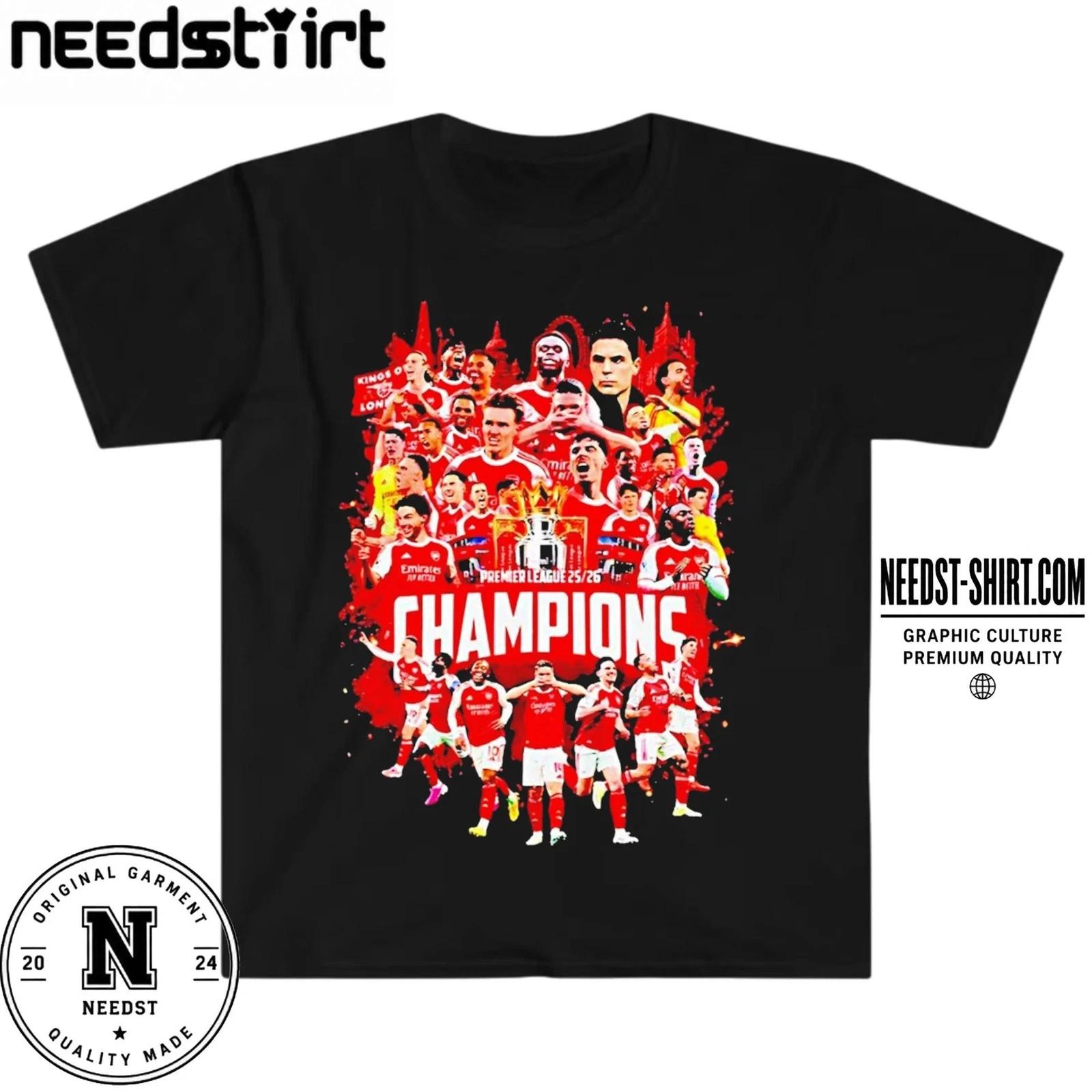 Premier League Champions 25 26 Gunners Trophy Graphic Shirt S