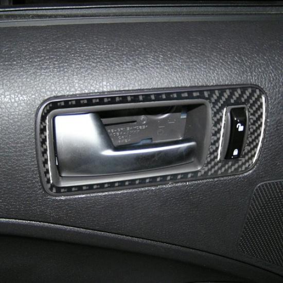 Carbon Fiber Interior Door Handle Frame Cover Trim For Ford Mustang 2005-2009