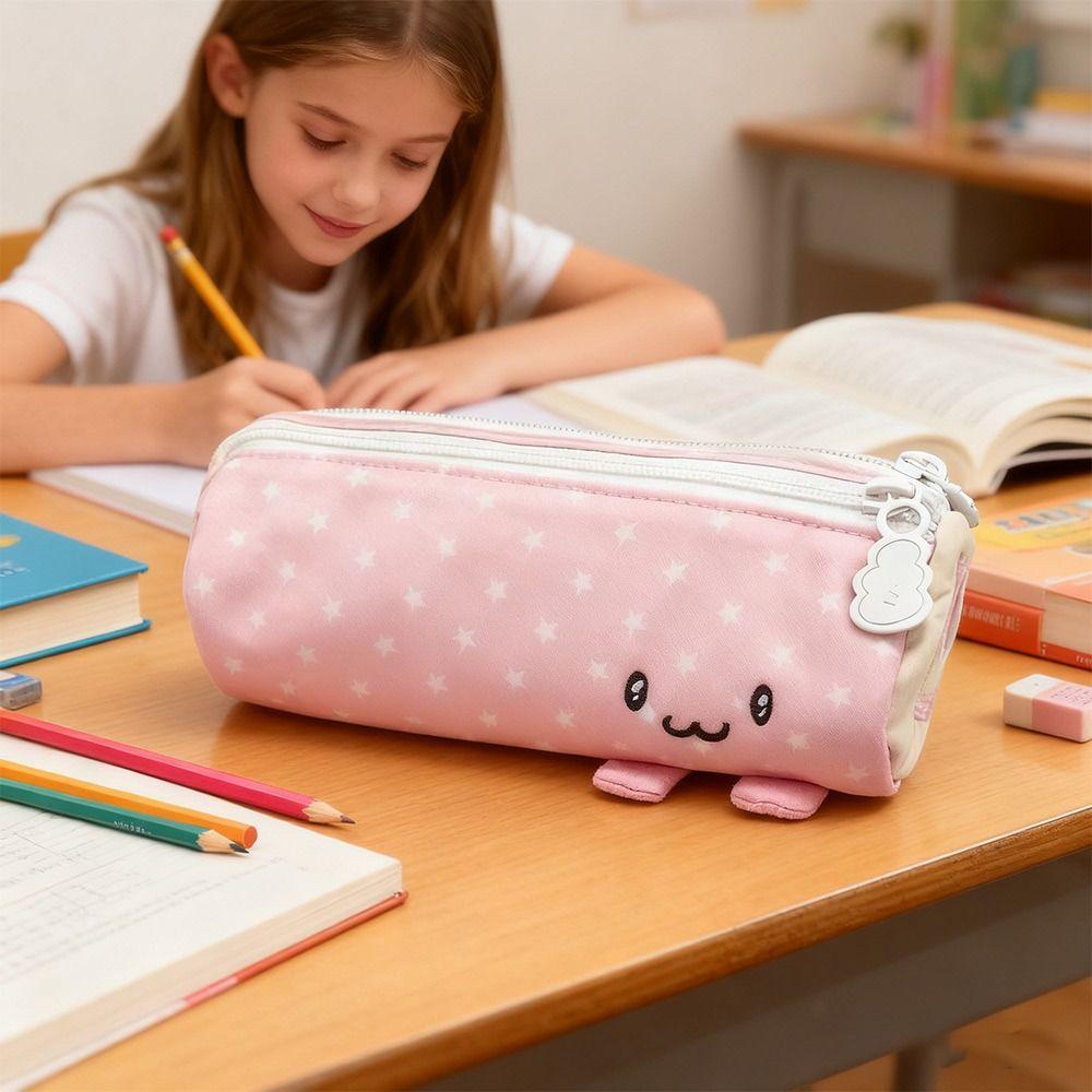 Portable Pen Bag Pink Towel Roll Pen Pouch Durable Stationery Storage Bag  School Supplies