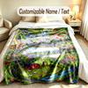 Adventure Journey Theme Soft Blanket Personalized Custom Name Text Print Warm Blanket Home Sofa Bedroom Decor