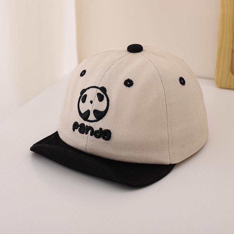 Unisex Baby Panda Cartoon Baseball Cap with Soft Brim - Cute Duckbill Sun Protection Hat for Spring