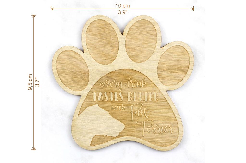 Fox Terrier de Pelo Duro - Porta-copos, porta-copos gravado com cachorro, presente para amante de cães da marca Art-Dog