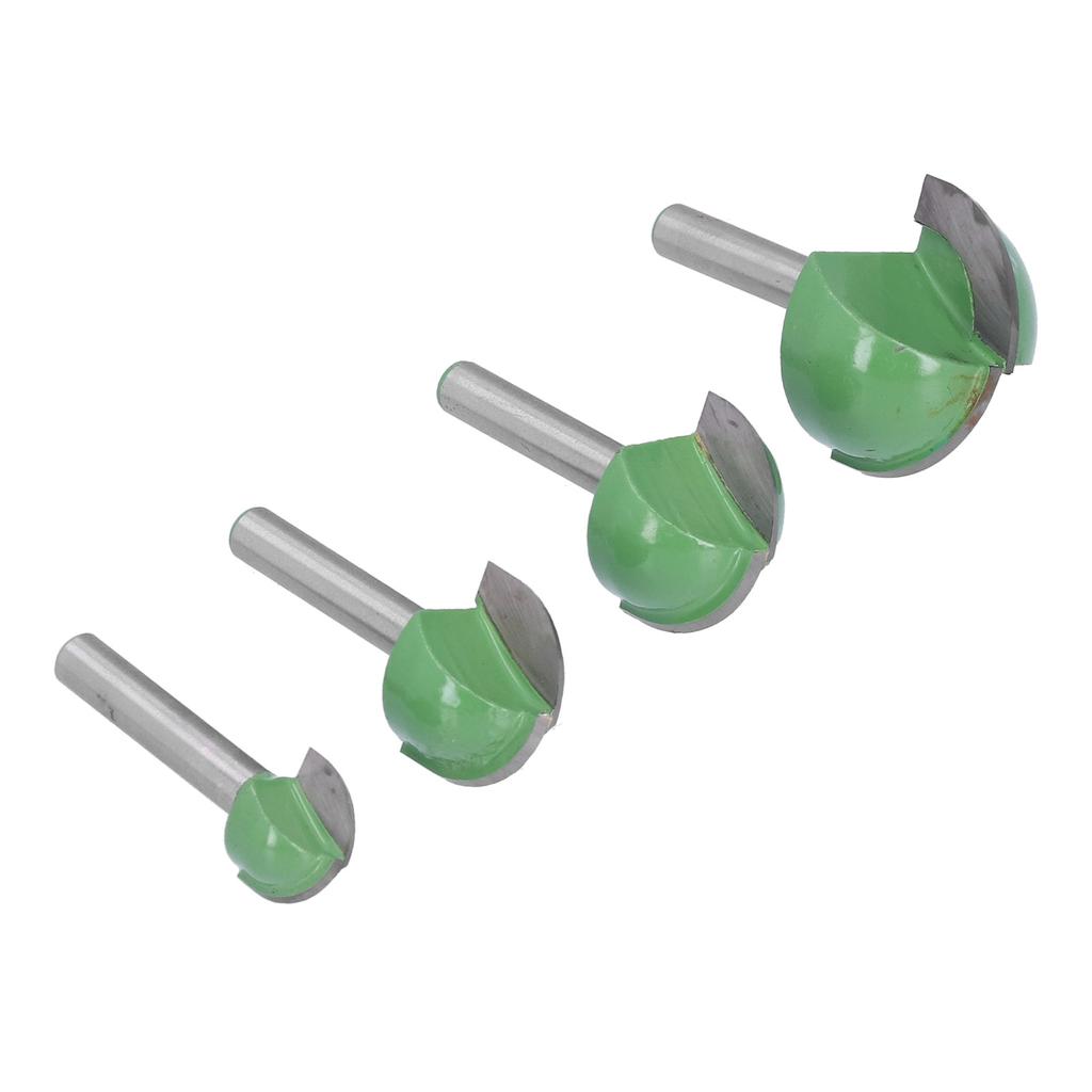 4Pcs Cove Box Router Bit Round Nose 2 Flute Tungsten Steel CNC Woodworking Cutter Tools