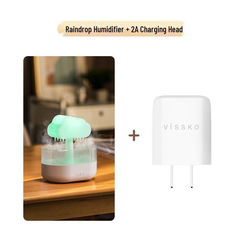 USB Rain Cloud Humidifier: Aromatherapy Diffuser with Seven-Color LED for Home and Bedroom