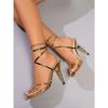 Fashion Sandals with Pointed Roman Cross Straps, Versatile High-heeled Sandals, Cross-border Women's Shoes