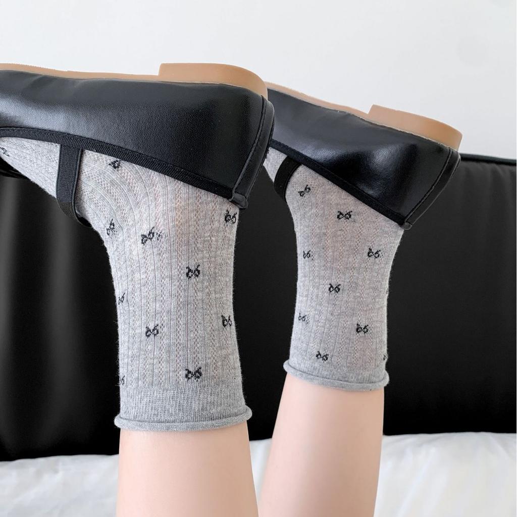 Breathable Ballet Bows, Sweet Mesh Boneless Socks, Lace Boat Socks, Thin Styles, Breathable And Comfortable