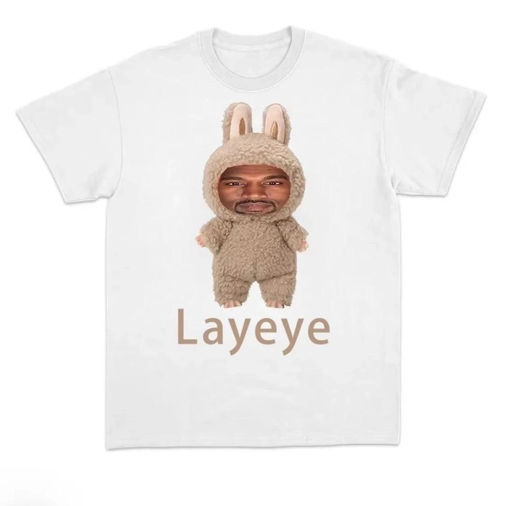 

2026 Kanye West s Layeye T-shirt Harajuku Style Men and Women T-shirt Printed Short Sleeved Loose Unisex T-shirt Top Y2K XXXL зелений