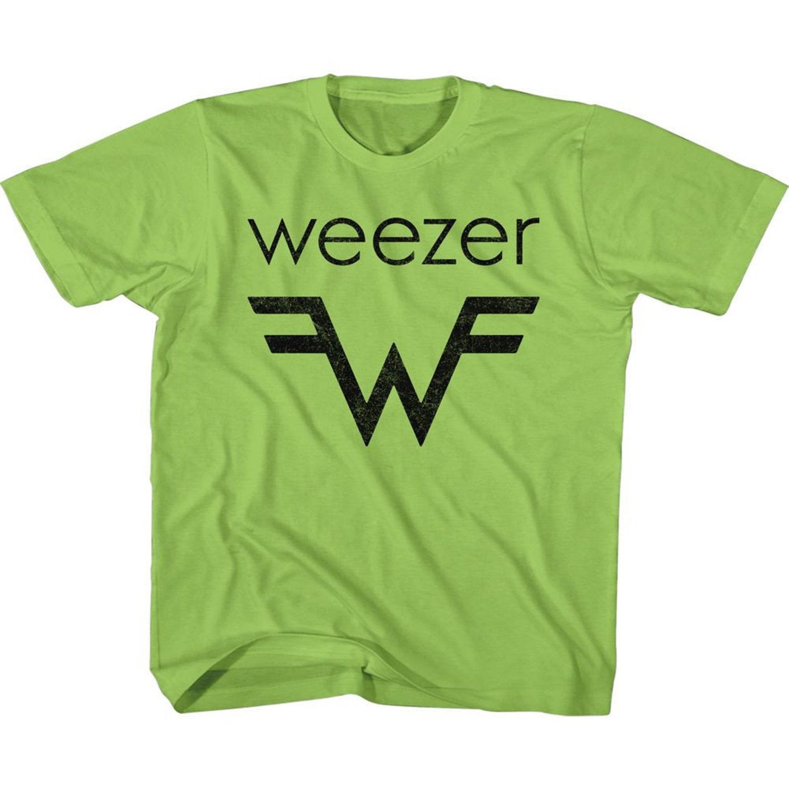 Weezer Weezer and W Logo Key Lime Youth T-Shirt 4XL