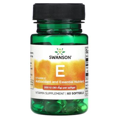 Vitamin E, 90mg (200IU), 60 Softgels