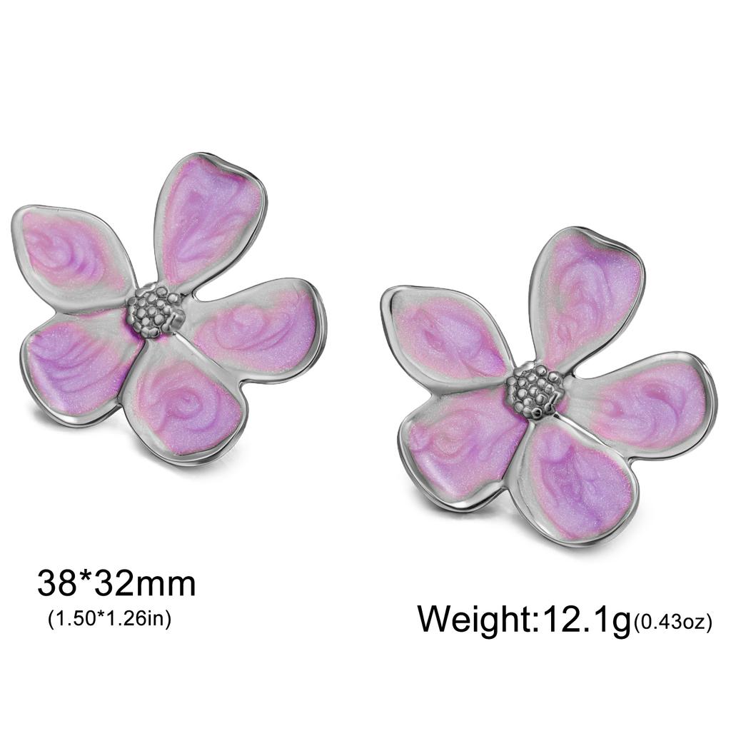 Cazador Waterproof Flower Earrings Stainless Steel Piercing Earrings for Women Trendy Jewelry Wedding Birthday Gift 2026