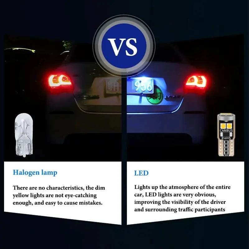10Pcs T10 W5W 6SMD 3030 Super Bright LED Canbus No Error Car Interior Reading Dome Lights Auto Parking Lamp Wedg