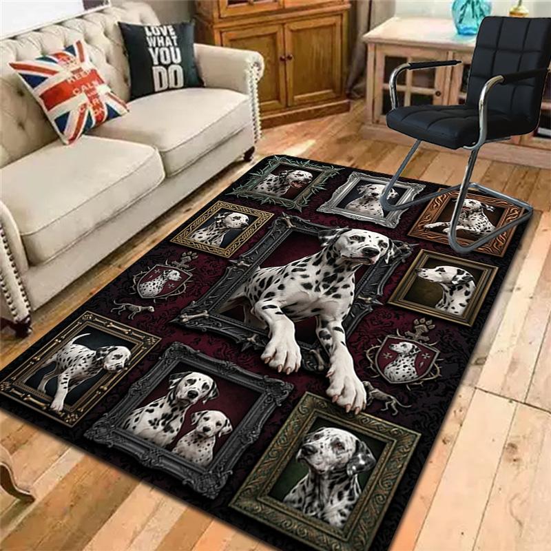 Dalmatiner-Erbe Muster Teppich Bodenmatte für Wohnzimmer oder Schlafzimmer Weicher und Bequemer Teppich ein Geschenk für Geburtstag und Feiertag.
