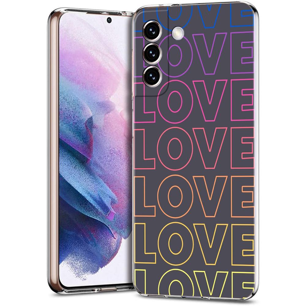 Colorful Love Heart Phone Case For Samsung Galaxy S24 Ultra S23 FE S22 S20 S21 5G S10 S9 Plus S10E S8 Soft Silicone Clear Cover