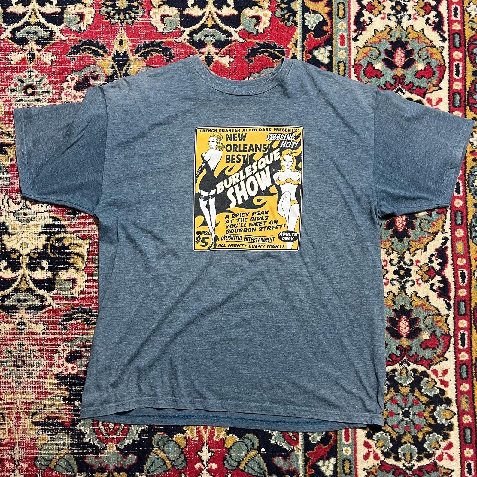 Vintage New Orleans Burlesque Show Graphic T-Shirt Size XL S