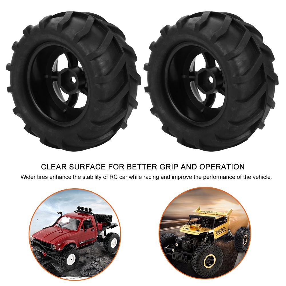 2pcs 82mm RC Rubber Wheel Tire Tyre for 1 16 Remote Control Racing Car Buggy Truck