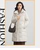 Women's Light Luxury Hooded Down Cotton Coat - Winter, Long, Loose, Large Size, Korean Style, Thick