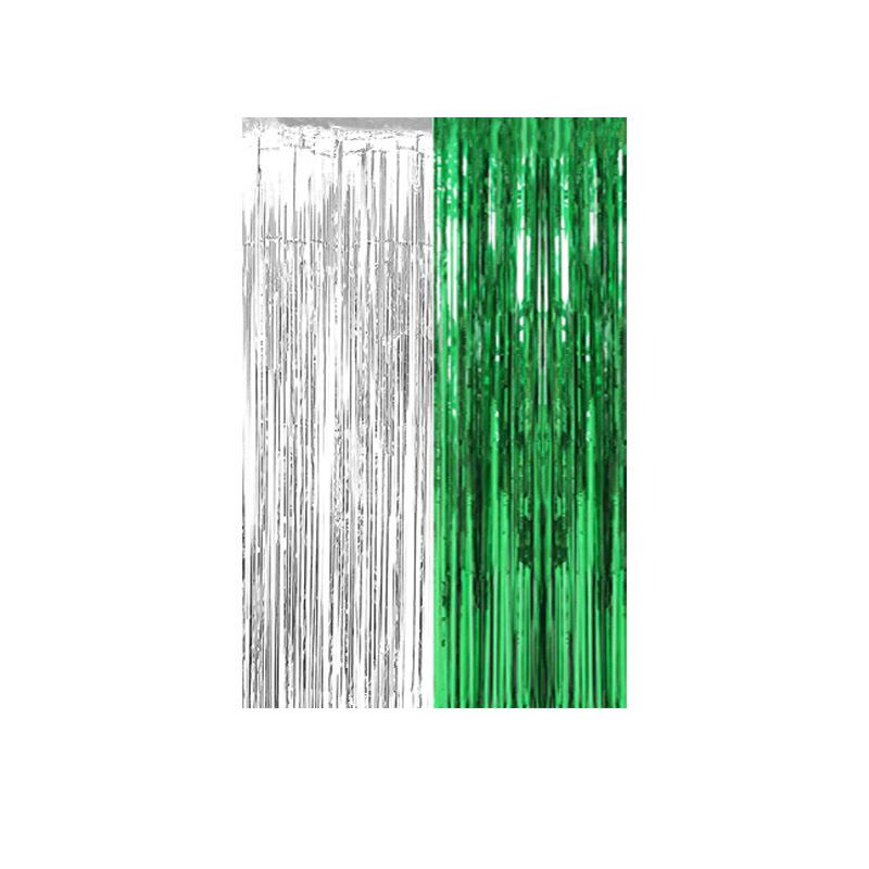Color-Block Tinsel Curtain 1x2m - Festive Background for Christmas, Halloween, and Birthdays