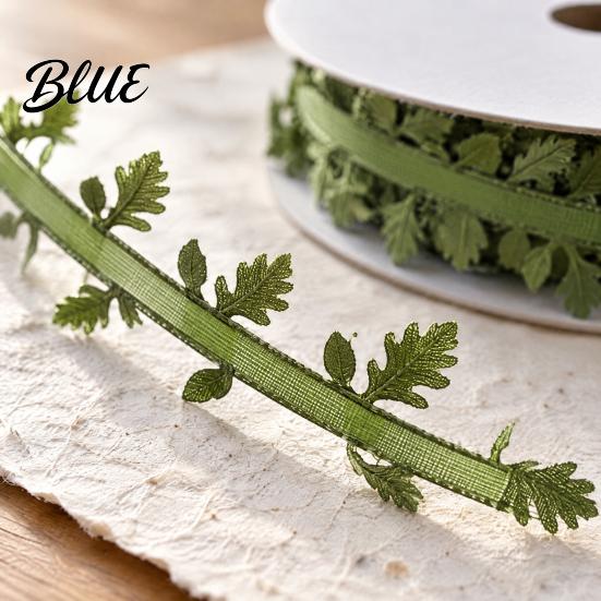 Яркая Зеленая Лента для Поделок с Листьями для DIY и Упаковки Подарков Ширина 1,6 Дюйма Длина 20 м Прочная Тканевая Лента для Поделок Декоративная Отделка Свадебная Вечеринка
