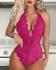 Sultry Spring/Summer Lace Halter Backless Bodysuit