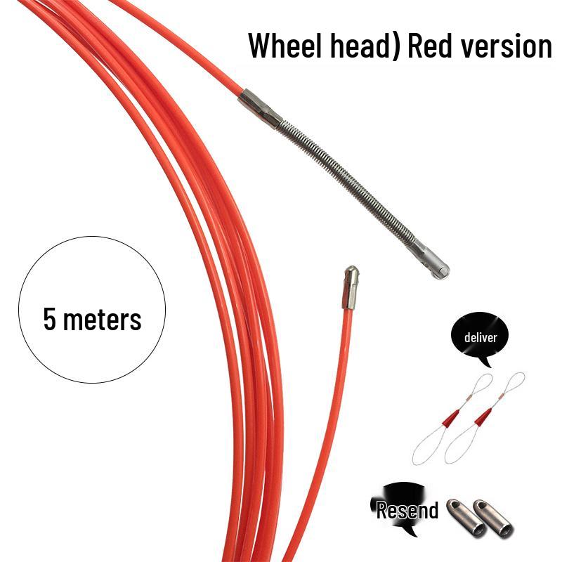 Electrician Wire Puller with Roller Head - Rubber Coated Steel for Network Cable Conduit