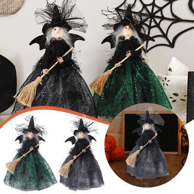 Halloween Dekorationen Hexenpuppe Baumspitzenstern Schreibtischdekoration Puppendekoration Geeignet für Innen- und Neutrales Schmuckset