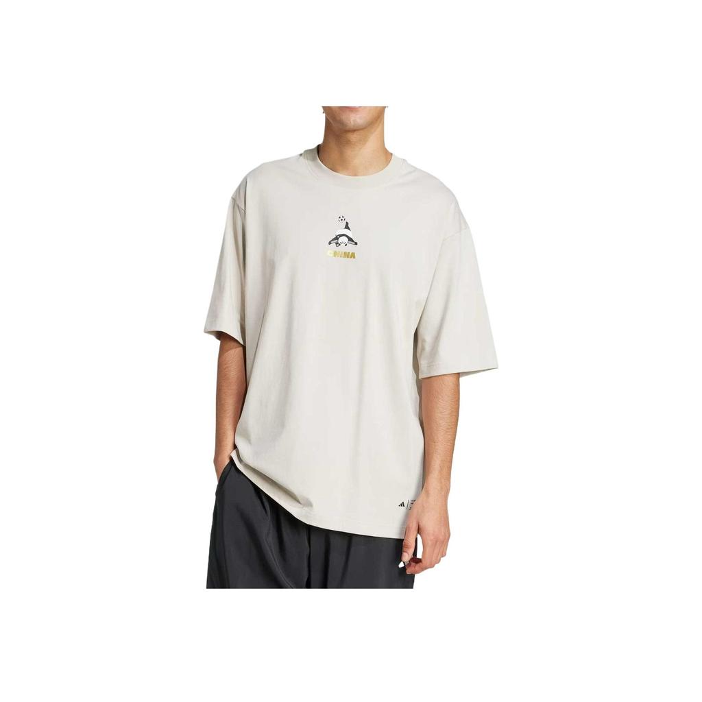 Adidas Panda Goal T Logo Print Sports Casual Crew Neck Short Sleeve T-Shirt Unisex Tops Miracle-Bauxite-Brown JZ3271