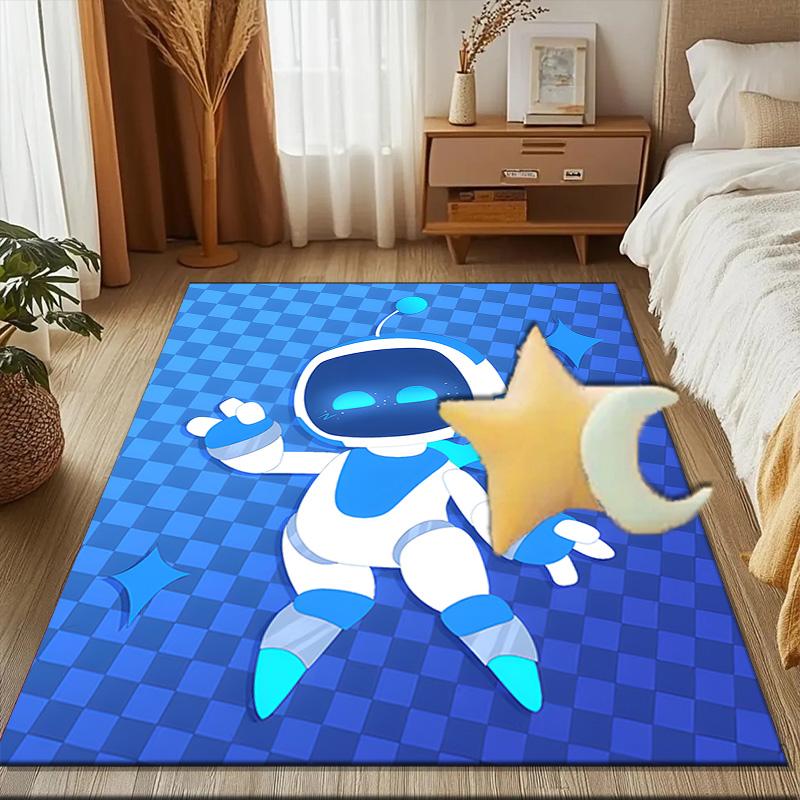 Tappeto Avventura Spaziale Astro Bot Tappeto da Gioco, Tappetino per Camera da Letto Soggiorno Ingresso Tappeto, Idea Arredo Casa Regalo per Natale Compleanno