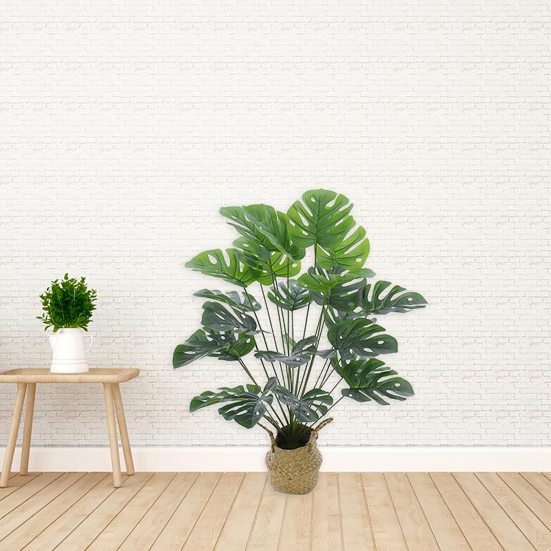 18/24 Fork Artificial Turtle Back Leaves High Grade Simulation of Fake Flowers Creative Simulation Plant Wall Potted without Flower Pot