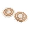 Tassel Edge Table Mat Handmade Braided Straw Woven Placemats Kitchen Accessories   Kitchen