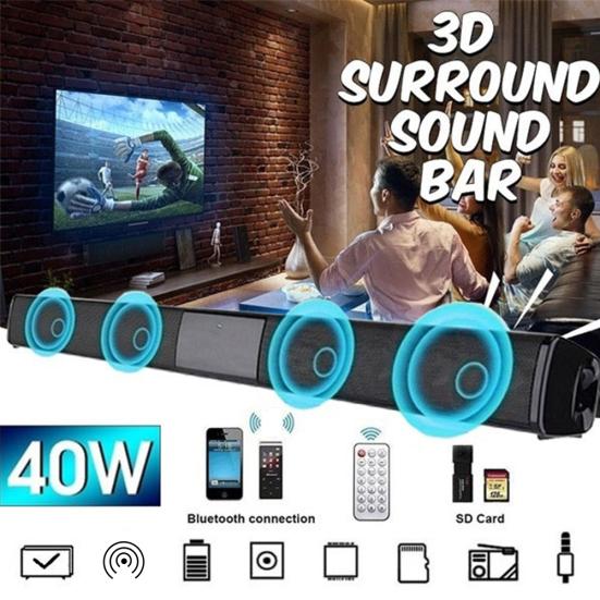 BS-28B Rechargeable Wireless TV Home Theater Bluetooth-compatible Soundbar Stereo Speaker