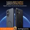 For iPhone 16 Case Compatible with MagSafe Leather Coated TPU+PC Phone Cover