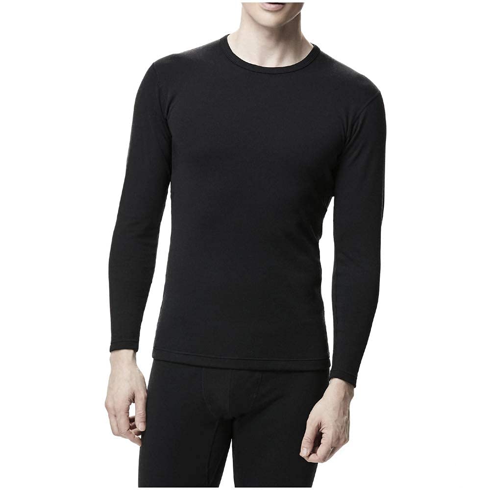 Mizuno Breath Thermo Medium Thickness for Crew Neck Long Sleeve Black Size S Underwear, Heat-Generating Innerwear, Active, Men's Shirt, (Previous