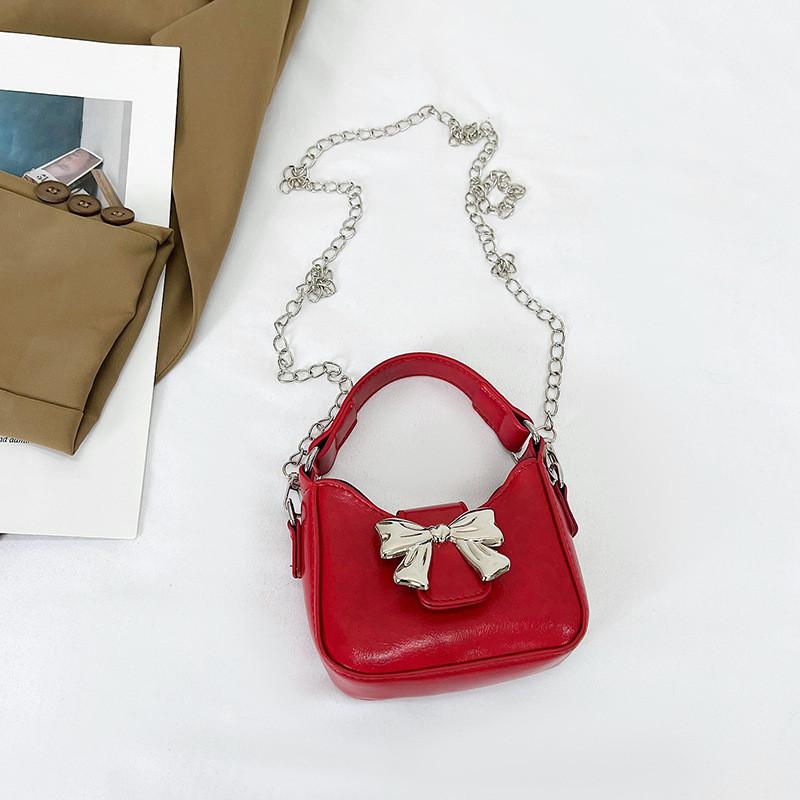 Trendy Butterfly Knot Underarm Bag For Women In Chic Black Red Pink White Colors