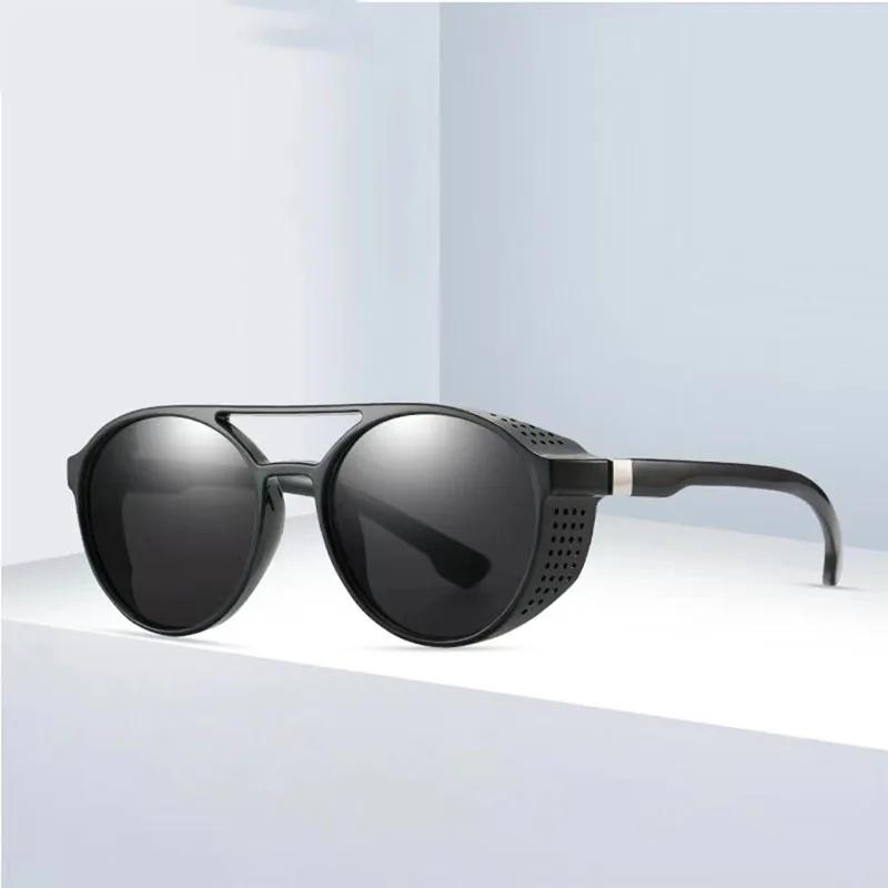 Neue Punk Circle Sonnenbrille Herren Klassisch Kleiner Rahmen Vintage Sonnenbrille Damen Outdoor Reise Brille UV400