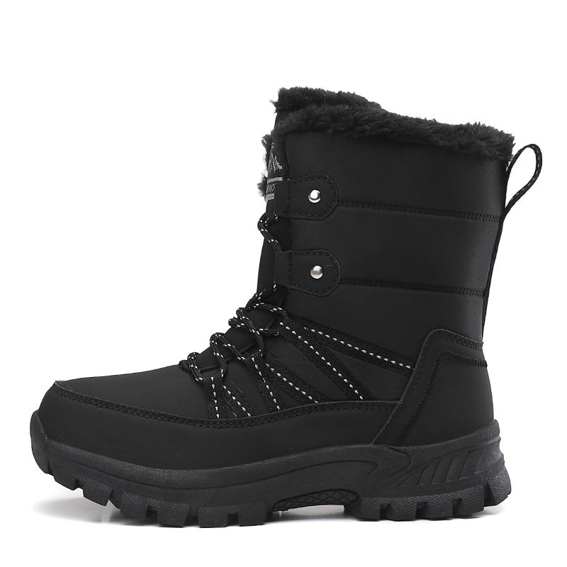 Winter Snow Boots Women High Top Lace-up Plush Warm Soft Solid Color Casual Shoes Women  Anti-slip Hiking Shoes Women