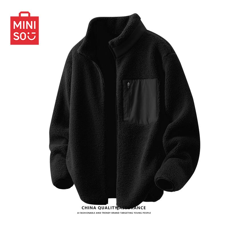 MINISO Unisex Fleece-Lined Stand Collar Jacket