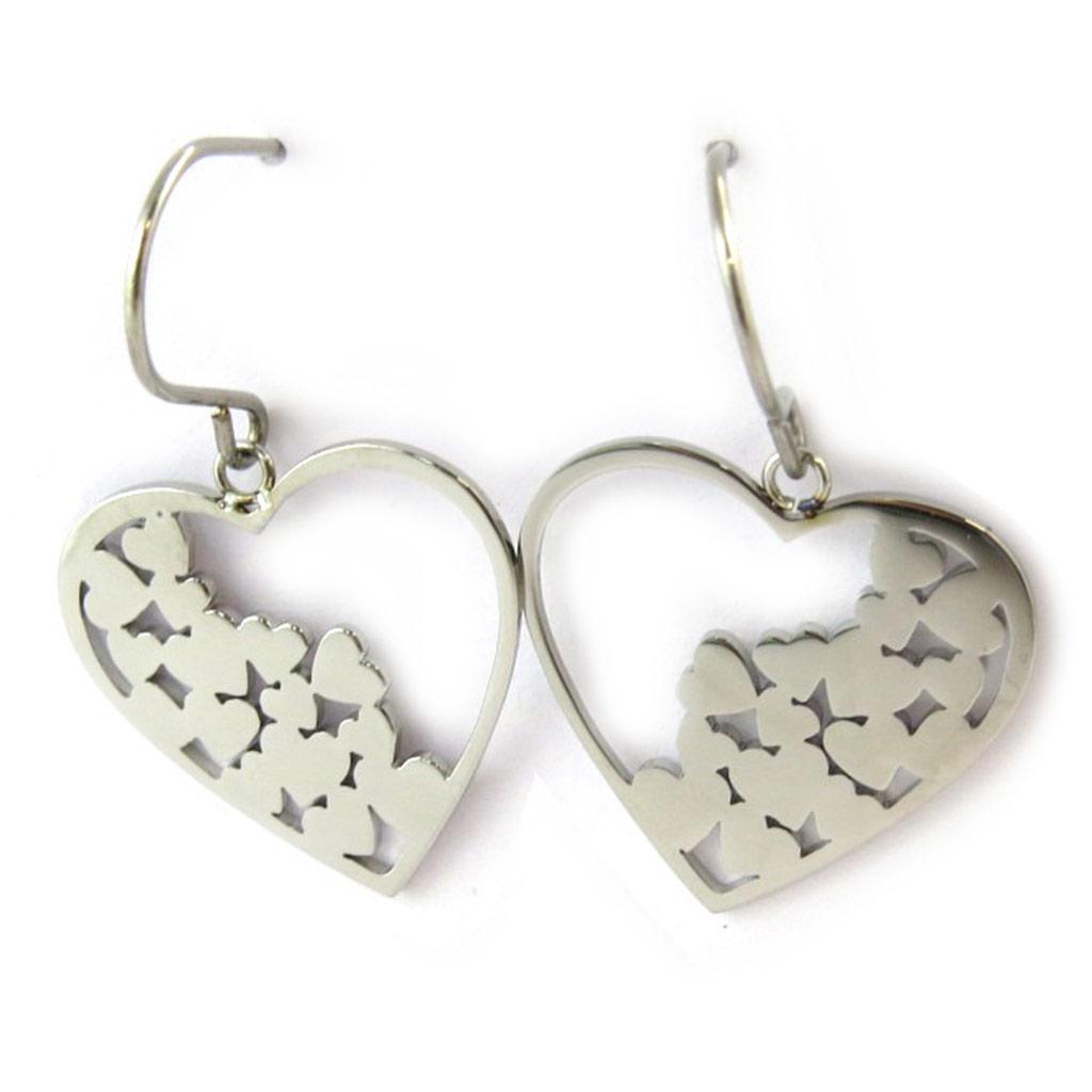 Les Trésors De Lily [N3390] - Silver 'Love' Steel Buckles - 19x18 Mm