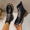 Leather Ankle Boots Female 2026 New Plush Thickened Cotton Women Shoes High Winter Warm Short Boots Warm Non-slip Boots Women